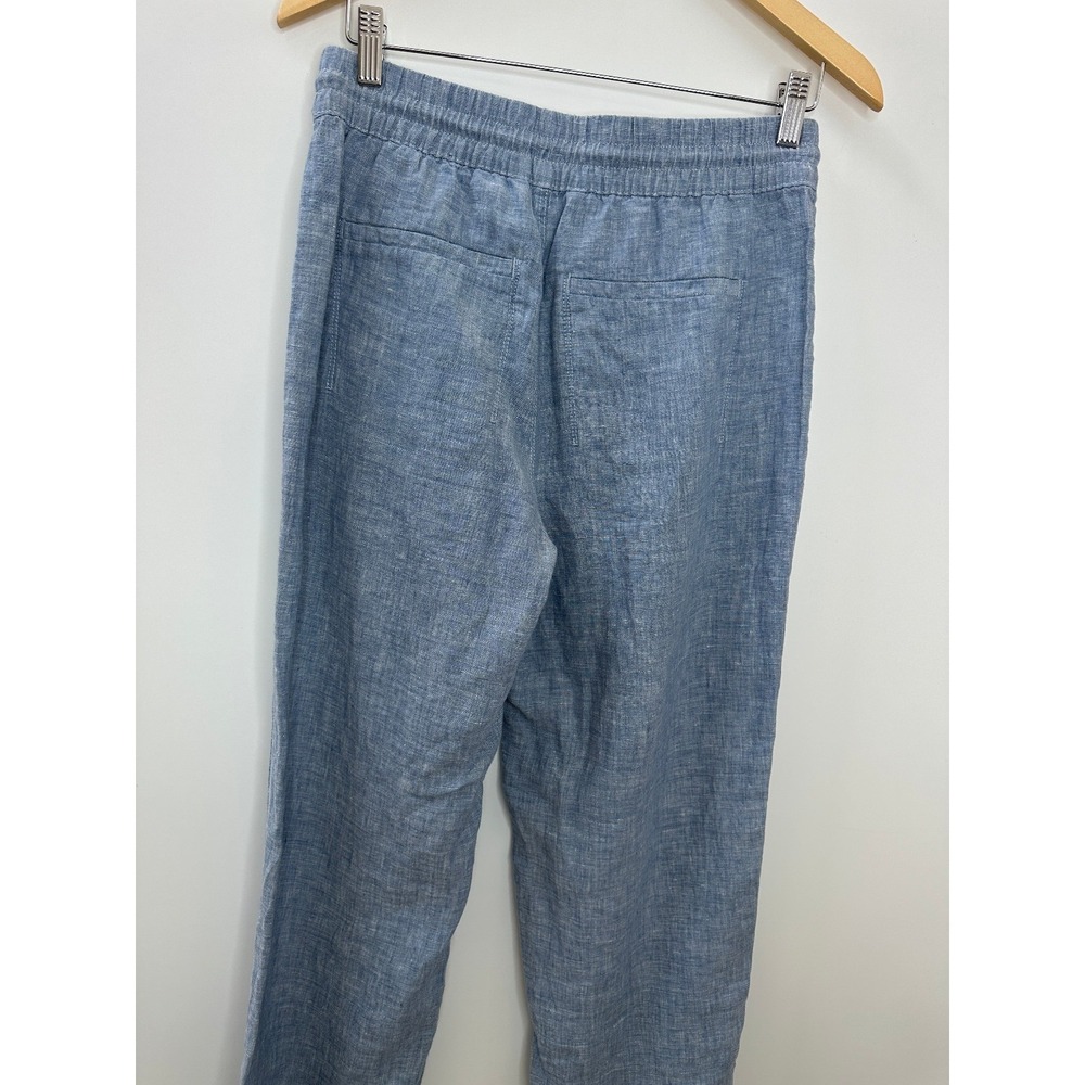 Athleta Retreat Linen Jogger Pants Chambray Blue Resort Beach Zip Pockets 4 Tall - Picture 10 of 15